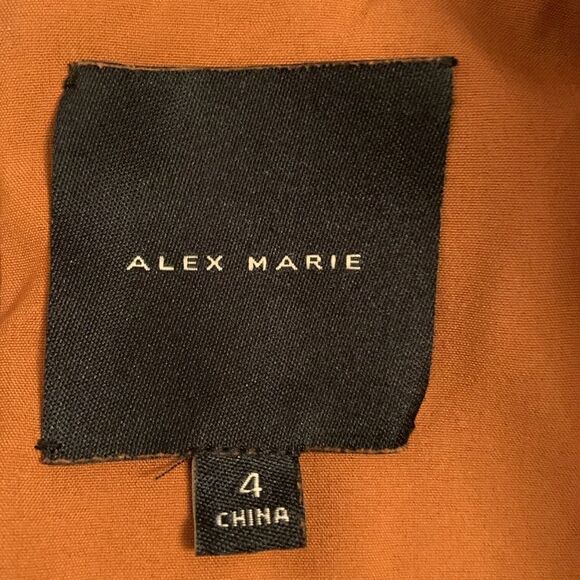 Alex Marie Faux Suede V-Neck Zipper Closure Brown Size 4 - Picture 9 of 10